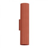 Lampă De Perete Karbon Ocru Roșu Aluminiu 2 Becuri Tub Minimalist De Interior.