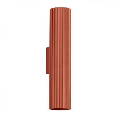 Lampă De Perete Karbon Ocru Roșu Aluminiu 2 Becuri Tub Minimalist De Interior. foto
