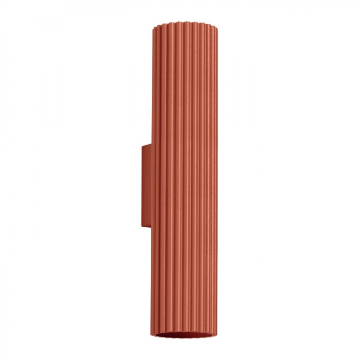 Lampă De Perete Karbon Ocru Roșu Aluminiu 2 Becuri Tub Minimalist De Interior.