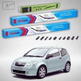 Cumpara ieftin Ștergătoare Citro&euml;n C2 Gen I JM Hatchback 2003-2009 | Set Față și Spate Flat Premium &ndash; TeamCar&reg;