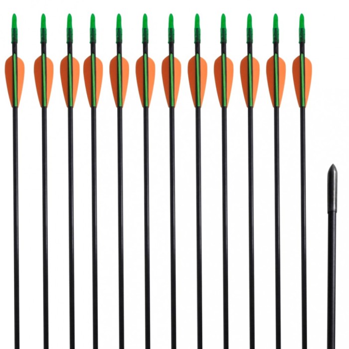 Săgeți pentru arc curbat 30&quot;, 0,6 cm, 12 buc., fibră de sticlă