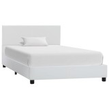 Cumpara ieftin Cadru de pat, alb, 90x200 cm, piele ecologica