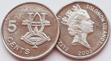 Cumpara ieftin 1619 Solomon 5 cents 2005 Elizabeth II (3rd portrait) km 26 UNC, Australia si Oceania