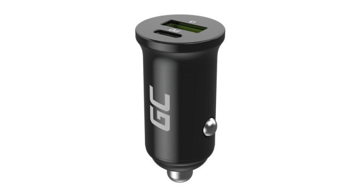 &Icirc;ncărcător auto Green Cell PowerRide Nano 38 USB-C 38 W USB-C USB-A, &icirc;ncărcare rapidă PD 3.0, pentru prize de 12 V și 24 V