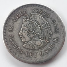 Mexic 5 pesos 1948 argint foto