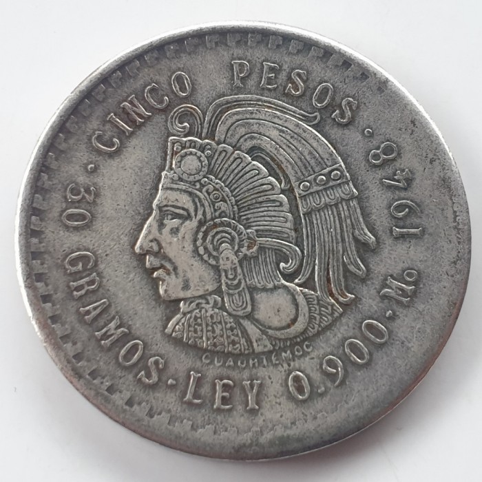 Mexic 5 pesos 1948 argint