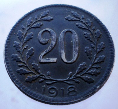 1.965 AUSTRIA WWI 20 HELLER 1918 foto