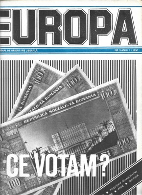 Europa Saptamanal de orientare liberala nr. 5 anul 1 /1990 foto