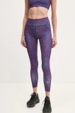 adidas by Stella McCartney leggings TruePurpose Optime femei, culoarea bleumarin, cu imprimeu, JI5241