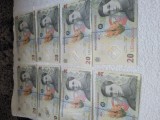 8 bancnote 20 lei Ecaterina Teodoroiu bancnote