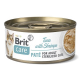 Cumpara ieftin Brit Care Cat Sterilized Tuna Pate With Shrimps, 70 g