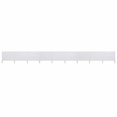 vidaXL Paravan anti-v&amp;acirc;nt cu 9 panouri, alb nisipiu 1200x160 cm textil foto