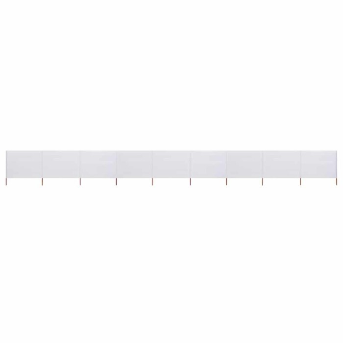 vidaXL Paravan anti-v&acirc;nt cu 9 panouri, alb nisipiu 1200x160 cm textil