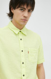 Levi&#039;s camasa din bumbac barbati, culoarea verde, cu guler clasic, regular