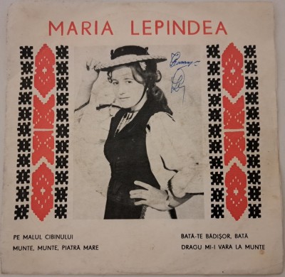 Disc Vinil 7# Maria Lepindea - Pe Malul Cibinului-Electrecord -45-EPC 10.506 foto