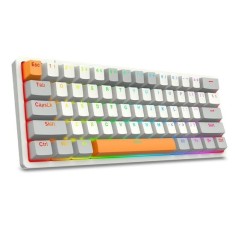 Tastatura gaming mecanica Redragon Akali gri iluminare RGB switch-uri rosii
