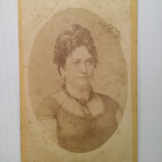 Foto carton CDV veche, Fridolin Hess, Timișoara / Temesvar, portret femeie