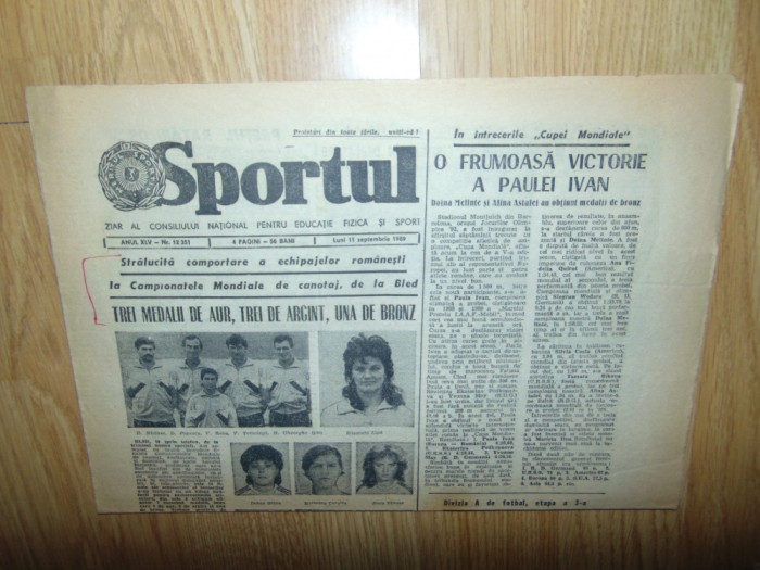 Ziarul Sportul 11 Septembrie 1989-Perioada Comunista