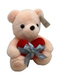 Ursulet de Plus Roz cu Inima Rosie - Just for You 30 CM