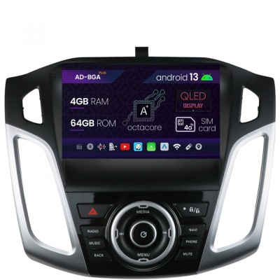 Navigatie Ford Focus 3 (2011-2019), Android 13, A-Octacore 4GB RAM + 64GB ROM, 9 Inch - AD-BGA9004+AD-BGRKIT144 foto