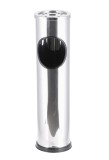 Cumpara ieftin Cos gunoi cu scrumiera, otel argintiu 14,5 x 56,5 cm