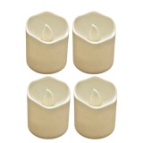 Cumpara ieftin Set 4 lumanari decorative LED ivoire 3.9 x 3.6 cm, lumina galbena tip flacara, 8 baterii LR1130 AG10 incluse, pentru amenajare casa, mese si eveniment