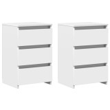 vidaXL Noptiere, 2 buc., alb, 40x35x62,5 cm, PAL