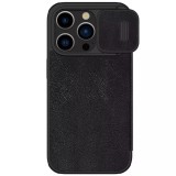 Cumpara ieftin Husa pentru iPhone 15 Pro, Nillkin QIN Pro Leather Case, Black