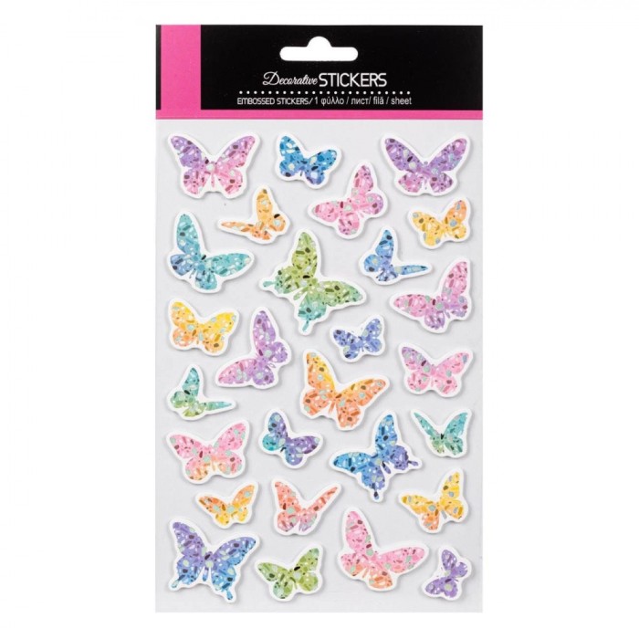 Set Autocolante Decorative 3D, 27 Bucăți, Model Fluturi, Multicolor