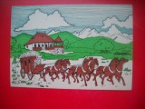 HOPCT 14809 HANUL ROSU- CONSTRUIT IN 1610 -STATIE DE POSTA PE DRUMUL BRASOVULUI -- ROMANIA-NECIRCULATA