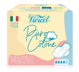 Absorbante ultra subtiri de zi din bumbac bio, hipoalergenic - 4 picaturi (14 buc) - VIVICOT Puro C