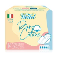 Absorbante ultra subtiri de zi din bumbac bio, hipoalergenic - 4 picaturi (14 buc) - VIVICOT Puro C