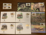 Kenia - pesti - serie 4 timbre MNH, 4 FDC, 4 maxime, fauna wwf