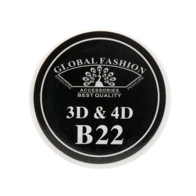 Gel UV 4D plastilina, gel plastart, Global Fashion, B22, 7g, culoare neagra foto