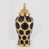 Cumpara ieftin Vaza din ceramica Black Gold cu capac 40 cm