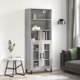 Cumpara ieftin Dulap &icirc;nalt, gri sonoma, 69,5x34x180 cm, lemn compozit