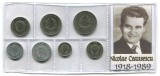 q643 ROMANIA RSR SET MONEDE INFOLIATE NICOLAE CEAUSESCU FATIA NEGRA