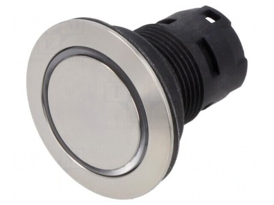 Comutator Apăsare 22mm Argintiu IP65 foto