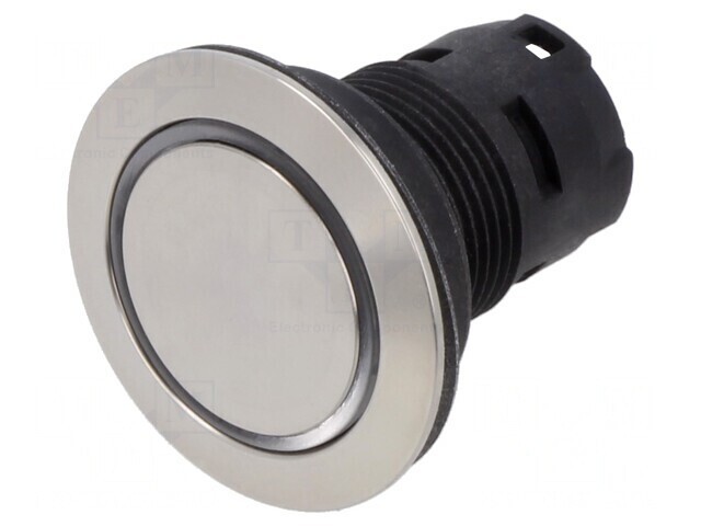 Comutator Apăsare 22mm Argintiu IP65