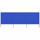 Cumpara ieftin Paravan anti-v&acirc;nt cu 3 panouri, azur, 400 x 120 cm, textil