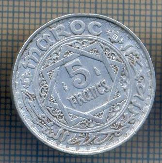 AX 928 MONEDA-MAROC-EMPIRE CHERIFIEN-5 FRANCS-ANUL 1370-1950-STAREA CARE SE VEDE