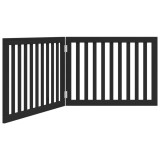Cumpara ieftin Poarta pentru caini pliabila 2 panouri negru, 160 cm, lemn plop