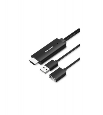 Cablu Adaptor Convertor USB la HDMI VENTION PREMIUM-Culoare Negru foto