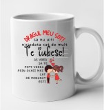 Cana alba personalizata Dragul meu sot sa nu uiti nicioadat cat te iubesc, INOVATIX&reg;. 330 ml
