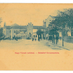 4878 - ORADEA, Railway Station, Litho, Romania - old postcard - unused