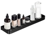 Raft de baie cu 2 sisteme instalare pe perete, aluminiu, 50x12x4cm, negru Household NewTrend
