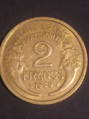 2 francs franci 1940 , stare aUNC , luciu, mai rara foto