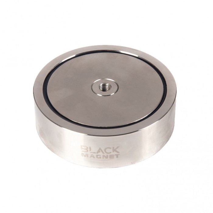 Magnet de cautare Black Magnet, Neodim, Capacitate 2 x 300 kg, Argintiu
