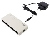 Switch Ethernet Goobay 8 porturi RJ45 alb 64564 DC soclu
