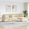 VidaXL Canapea modulară cu taburet și perne, material textil, crem